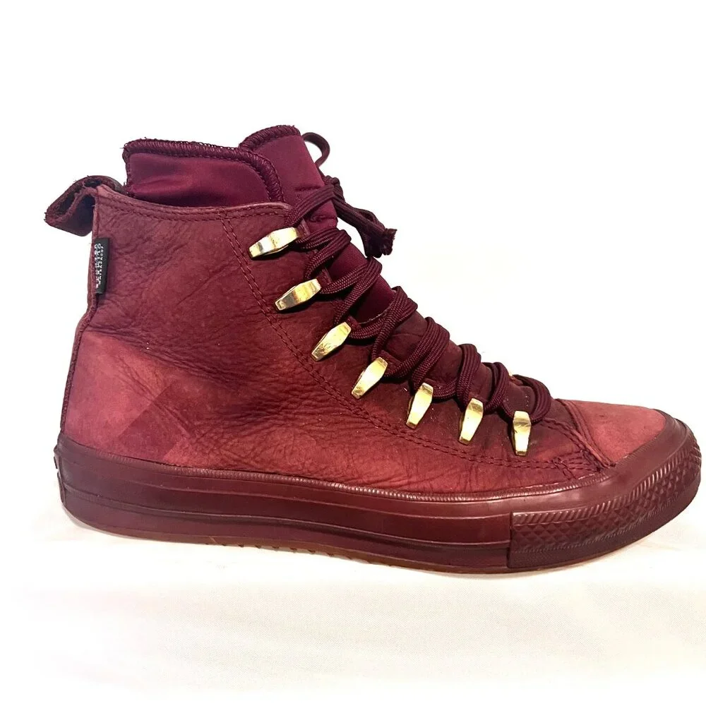 Converse Chuck Taylor All Star ll Leather Boot High-Maroon-(M-6,W-8)-Waterproof